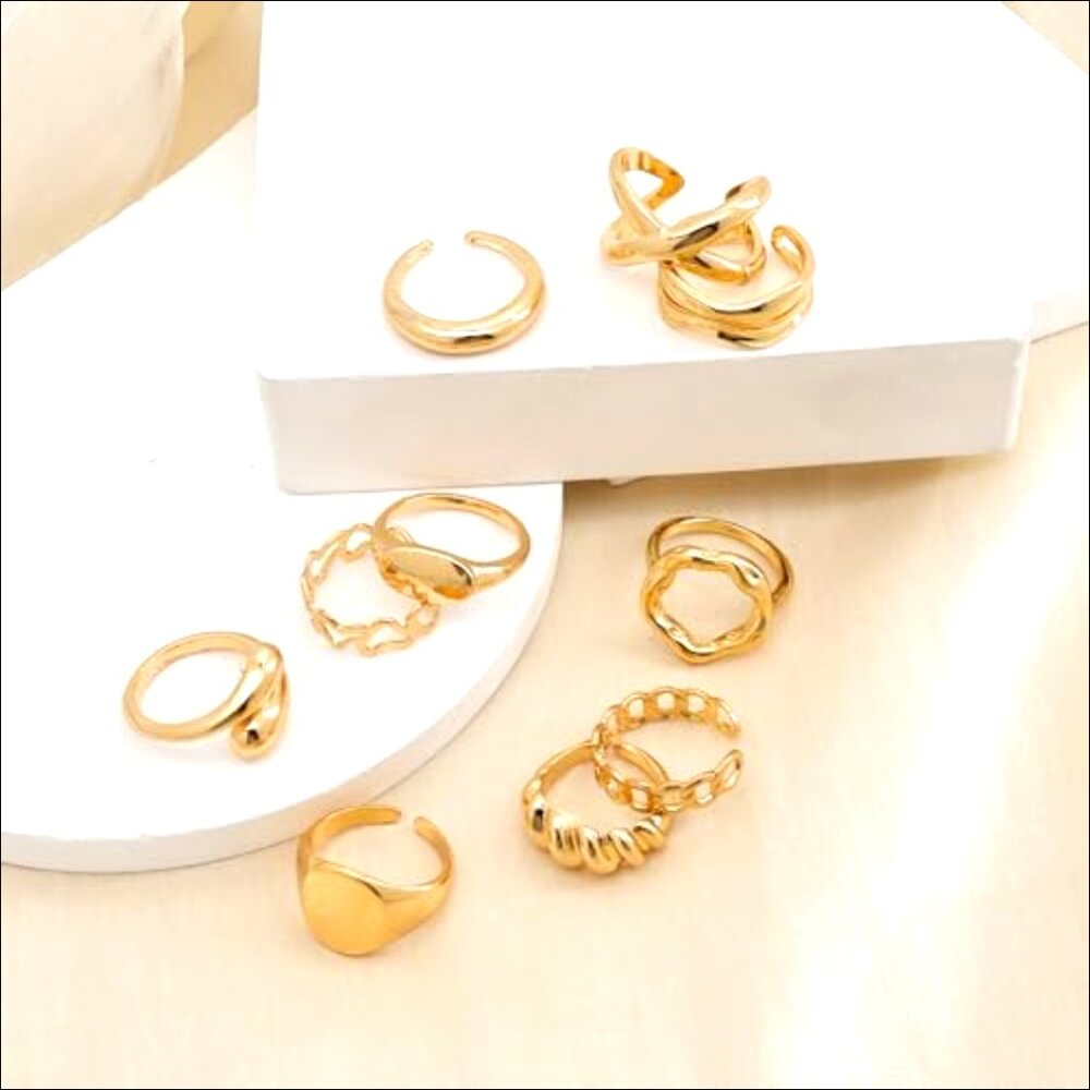 10-Piece Adjustable Stackable Knuckle Rings Set, … - image 6